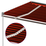 vidaXL Auvent automatique capteur de vent LED 400x350 cm Orange marron