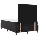 Lit à ressort vidaXL avec matelas Noir Petit Double Velours