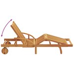 vidaXL Chaises longues 2 Pièces avec coussins et roues en bois massif d'acacia