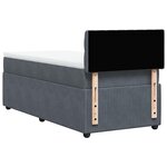 vidaXL Sommier à lattes de lit et matelas Gris foncé 90x190 cm Velours