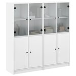 vidaXL Bibliothèque avec portes blanc 136x37x142 cm bois d'ingénierie