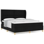 Lit Box Spring vidaXL avec Matelas Noir 180x200 cm Tissu
