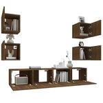 vidaXL Ensemble de meubles TV 6 Pièces Chêne marron Bois d'ingénierie