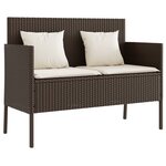 vidaXL Banc de jardin avec coussins marron résine tressée