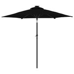 vidaXL Parasol de jardin avec mât en acier noir 225x225x212 cm