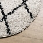 vidaXL Tapis shaggy à poils longs moderne crème et noir Ø 160 cm