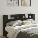 vidaXL Armoire tête de lit avec LED noir 200x16 5x103 5 cm