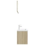vidaXL Ensemble de meubles de bain Blanc et chêne sonoma Aggloméré