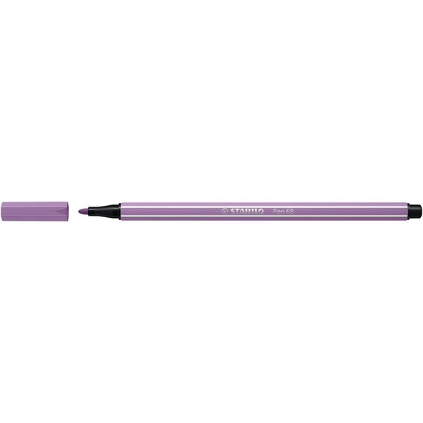 Stylo feutre Pen 68 pointe moyenne mauve glycine x 10 STABILO