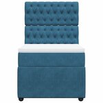 vidaXL Sommier à lattes de lit et matelas Bleu foncé 80x200 cm Velours