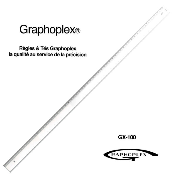Règle transparente 1 biseau + bosselage 100 cm