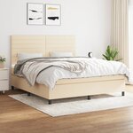 vidaXL Sommier à lattes de lit avec matelas Crème 160x200 cm Tissu