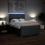 vidaXL Sommier à lattes de lit avec matelas Gris foncé 140x190cm Tissu