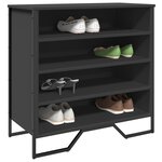 vidaXL Armoire à chaussures noir 80x38x78 cm bois d'ingénierie