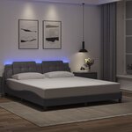 vidaXL Cadre de lit avec LED sans matelas gris 180x200 cm