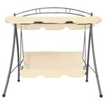 vidaXL Balancelle convertible d'extérieur avec auvent Blanc sable