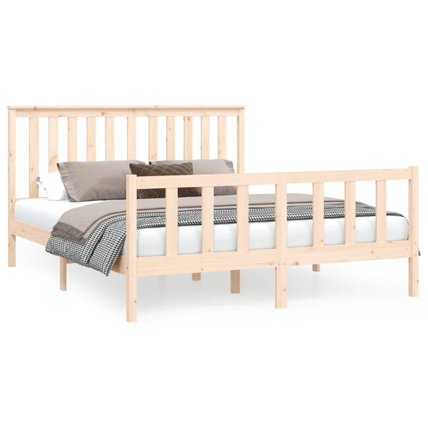 vidaXL Cadre de lit sans matelas 150x200 cm bois massif de pin