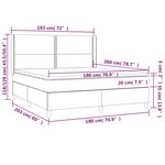 vidaXL Sommier à lattes de lit avec matelas Taupe 180x200 cm Tissu