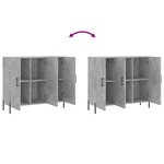 vidaXL Buffet gris béton 90x34x80 cm bois d'ingénierie