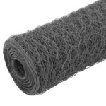 vidaXL Grillage Acier avec revêtement en PVC 25x0 5 m Gris
