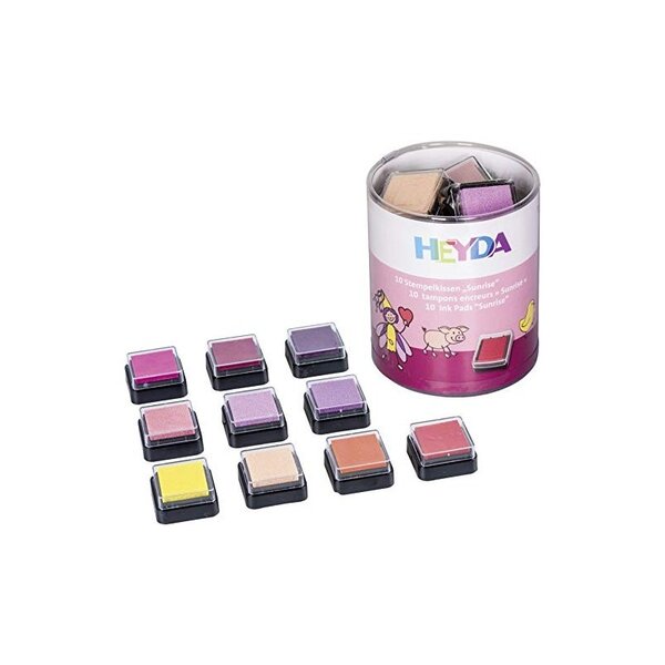 HEYDA Set de tampons encreurs "Sunrise", boîte transparente