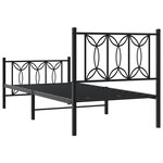 vidaXL Cadre de lit métal avec tête de lit/pied de lit noir 80x200 cm