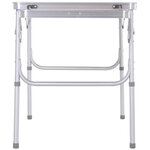 Table pliante table de camping table de jardin avec rallonge hauteur réglable aluminium MDF imitation bambou