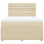 vidaXL Sommier à lattes de lit avec matelas Crème 140x200 cm Tissu