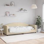 vidaXL Lit de repos sans matelas crème 80x200 cm tissu