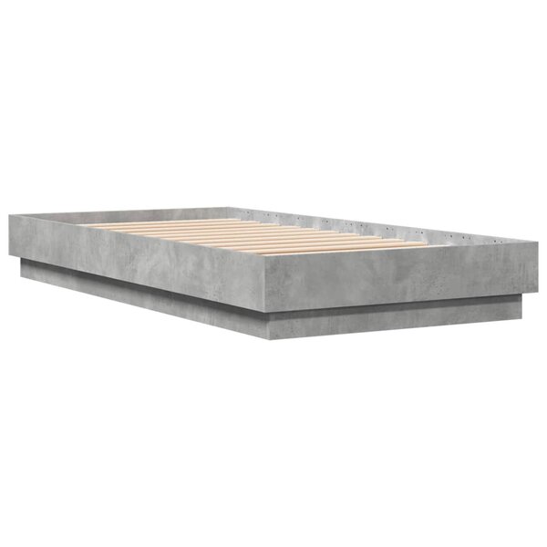vidaXL Cadre de lit gris béton 90x190 cm bois d'ingénierie