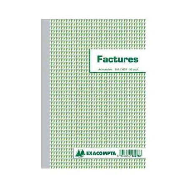 Manifold Factures avec mention TVA 29,7x21cm 50 feuillets dupli EXACOMPTA