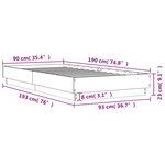 vidaXL Cadre de lit chêne marron 90x190 cm bois d'ingénierie