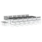 vidaXL Ensemble à manger de jardin avec coussins 17Pièces blanc textilène