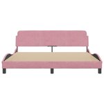 VidaXL Cadre de lit et tête de lit sans matelas rose 180x200cm velours