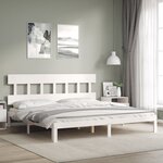 vidaXL Cadre de lit sans matelas blanc bois massif de pin