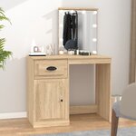 vidaXL Coiffeuse avec LED chêne sonoma 90x50x132 5cm bois d'ingénierie
