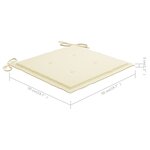 vidaXL Chaise à bascule avec coussin crème Bois de teck solide