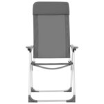 vidaXL Chaises de camping pliables 4 Pièces Gris Aluminium