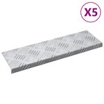vidaXL Marches d'escalier en aluminium 5 pièces antidérapantes 60x18 cm
