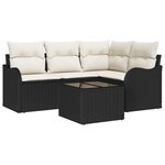 Ensemble de Canapé de Jardin de 4 Pièces avec Coussins en Rotin Poly Brown vidaXL