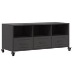 vidaXL Meuble TV noir 100 5x39x43 5 cm acier laminé à froid