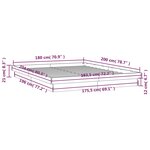 vidaXL Cadre de lit à LED blanc 180x200 cm Super King bois massif