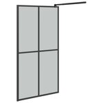 vidaXL Écran de douche 100x195 cm Verre trempé foncé