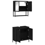 vidaXL Ensemble de meubles de salle de bain 2 pièces en chêne noir en bois d'ingénierie