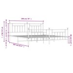 vidaXL Cadre de lit métal sans matelas avec pied de lit noir 193x203cm