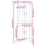 vidaXL Buffet haut Blanc 69 5x34x180 cm Bois d'ingénierie