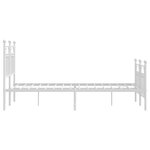 vidaXL Cadre de lit métal sans matelas et pied de lit blanc 120x200 cm