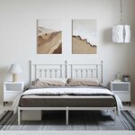 vidaXL Cadre de lit métal sans matelas et tête de lit blanc 183x213 cm
