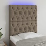 vidaXL Tête de lit à LED Taupe 80x7x118/128 cm Tissu