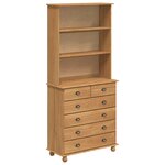 Hutch vidaXL « ASKIM » Marron doré 91x40x199 5 cm Bois massif Pin